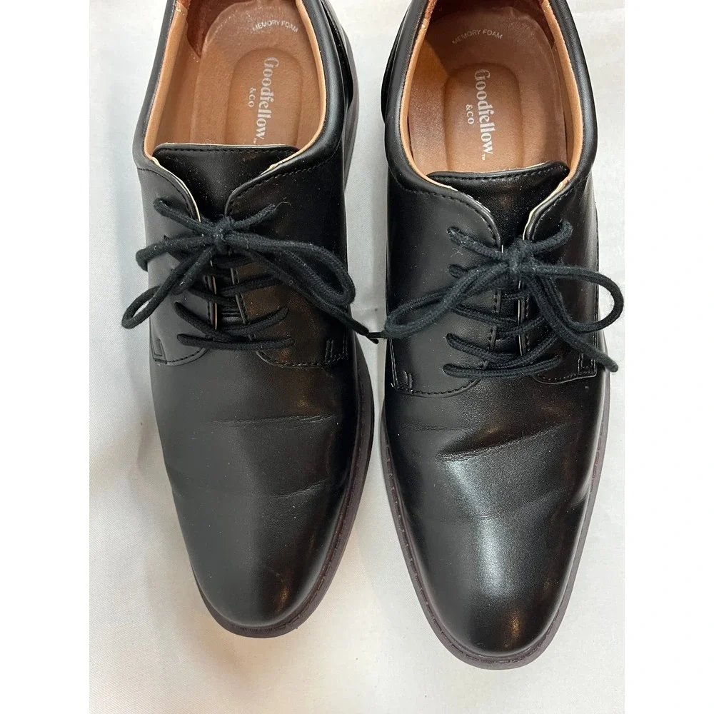 Goodfellow & Co Mens Black Memory Foam Derby Shoes Size 9 Dress Shoes Business